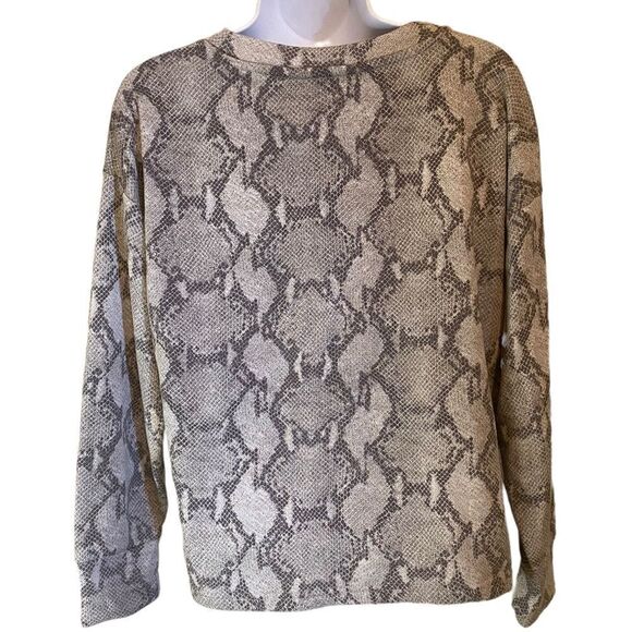 Banana Republic Gray Snake Skin Print Long Sleeve Lightweight Sweatshirt SZ XS - Picture 6 of 8